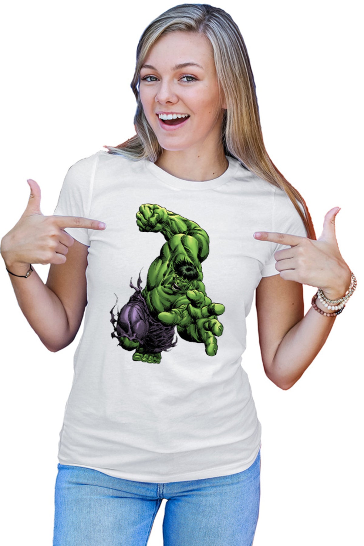 Tricou dama Hulk Illustration Help Comic Book Animation Movie