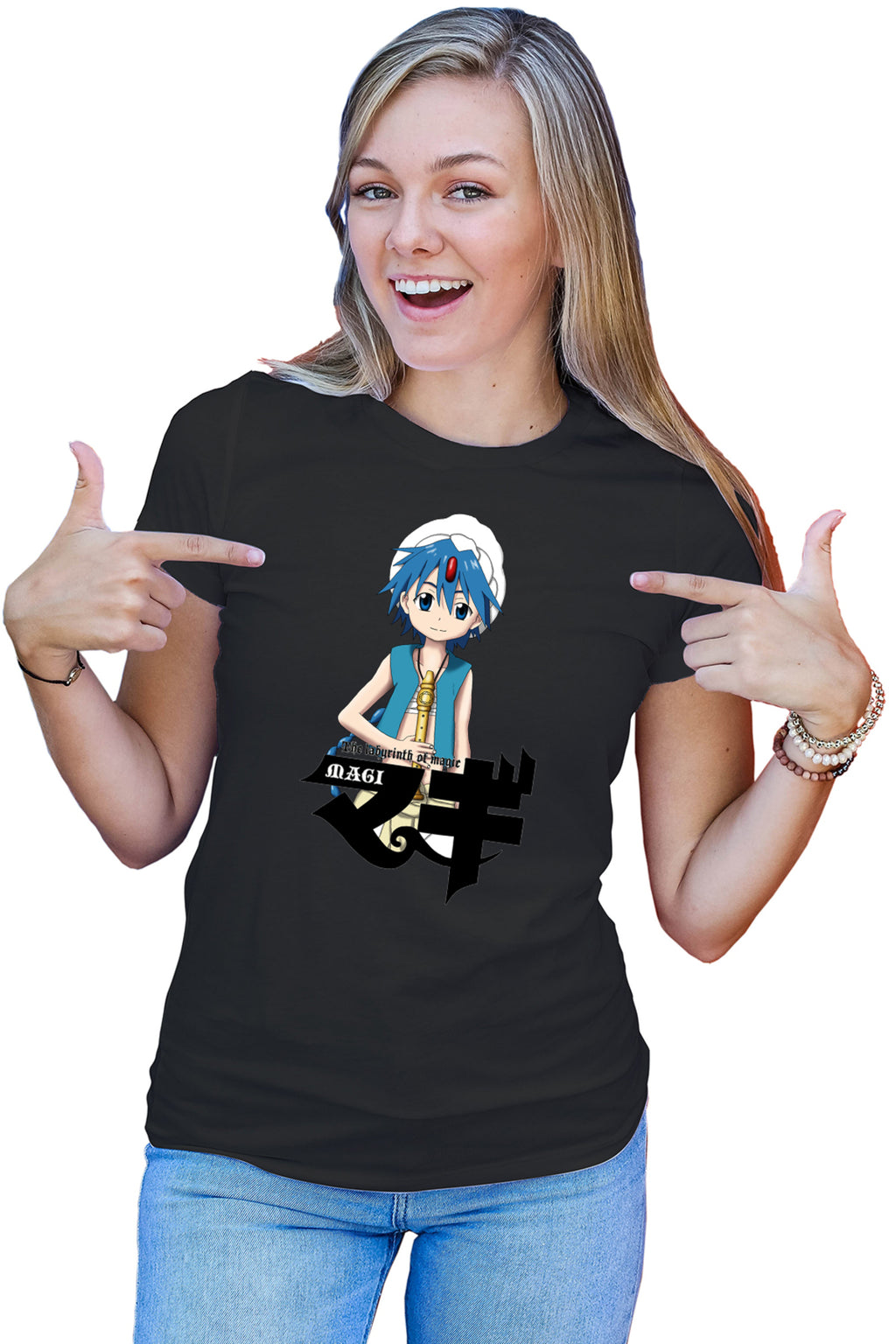 Tricou dama Magi The Labyrinth of Magic Alladin Flute Logo