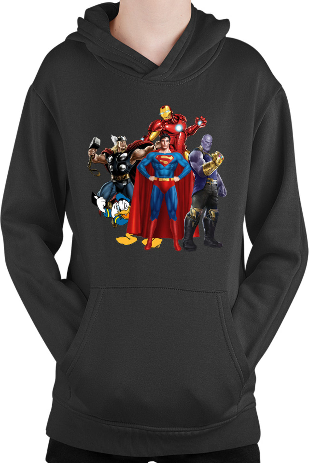 Hanorac copii Thor Donald Duck Superman Ironman Thanos Villian Hero Cool