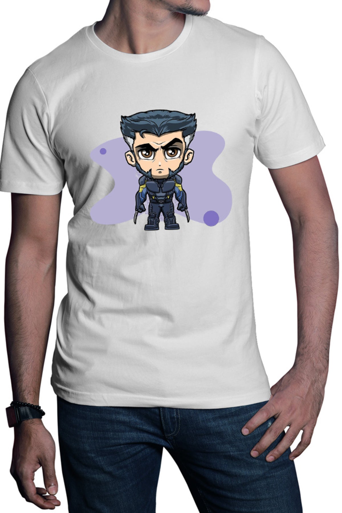 Tricou barbati Wolverine Chibi Anime Claws Angry