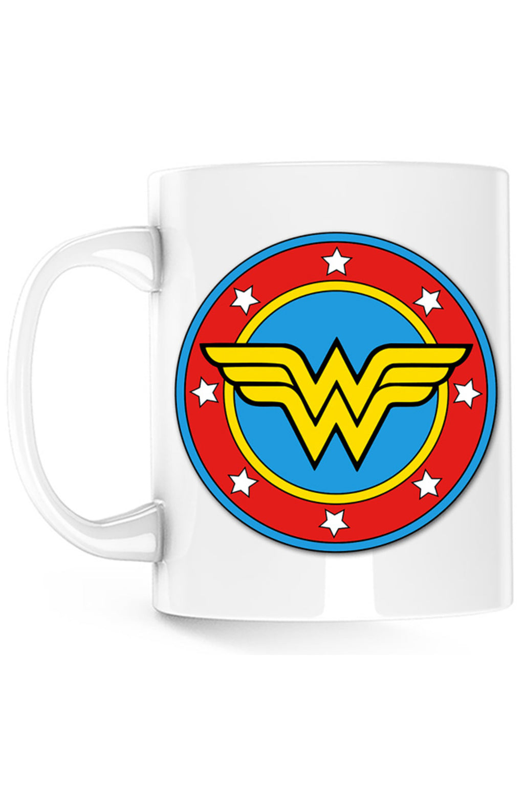 Cana Wonder Woman Logo Symbol Stars Flag Round Marvel DC, alba, 330 ml