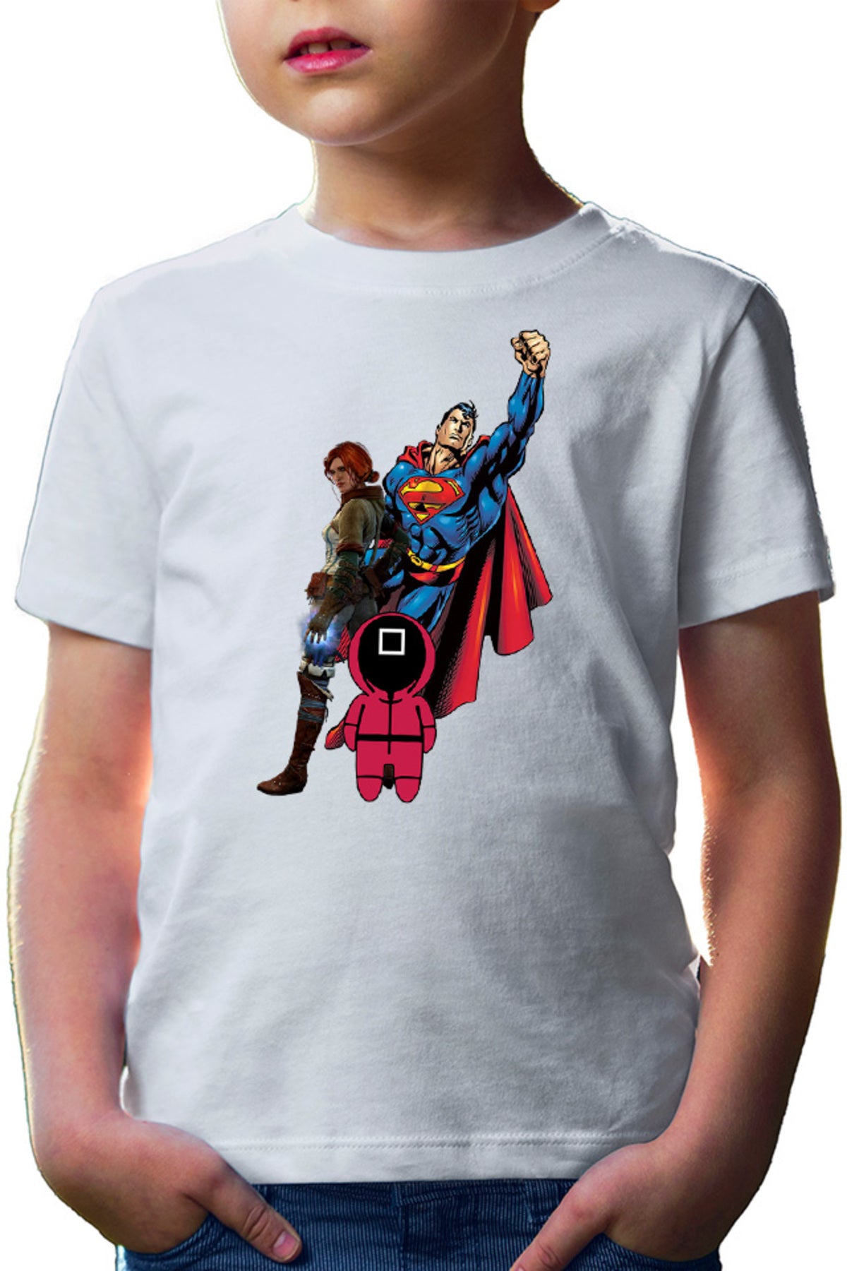 Tricou copii Squid Game Superman Witcher Triss Superpowers