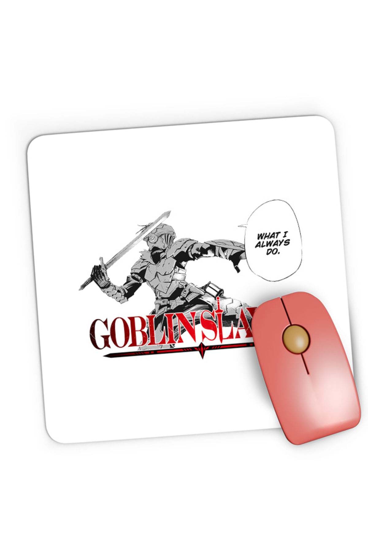Mousepad Gaming Goblin Slayer Claymore Knight Fast Anime Shounen Martial Arts, 21x19 cm