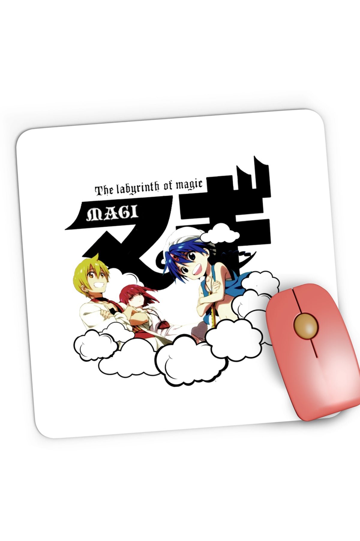 Mousepad Gaming Magi The Labyrinth of Magic Protagonists Group Clouds, 21x19 cm