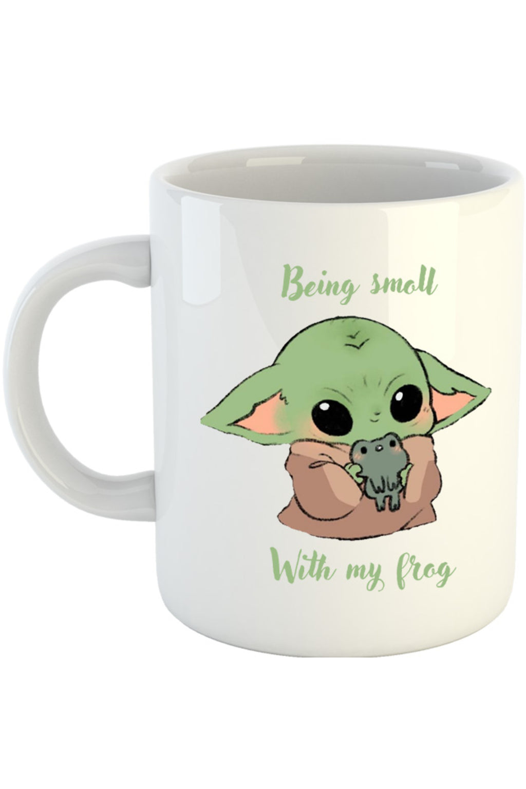Cana Baby Yoda Frog Eat Kawaii, alba, 330 ml