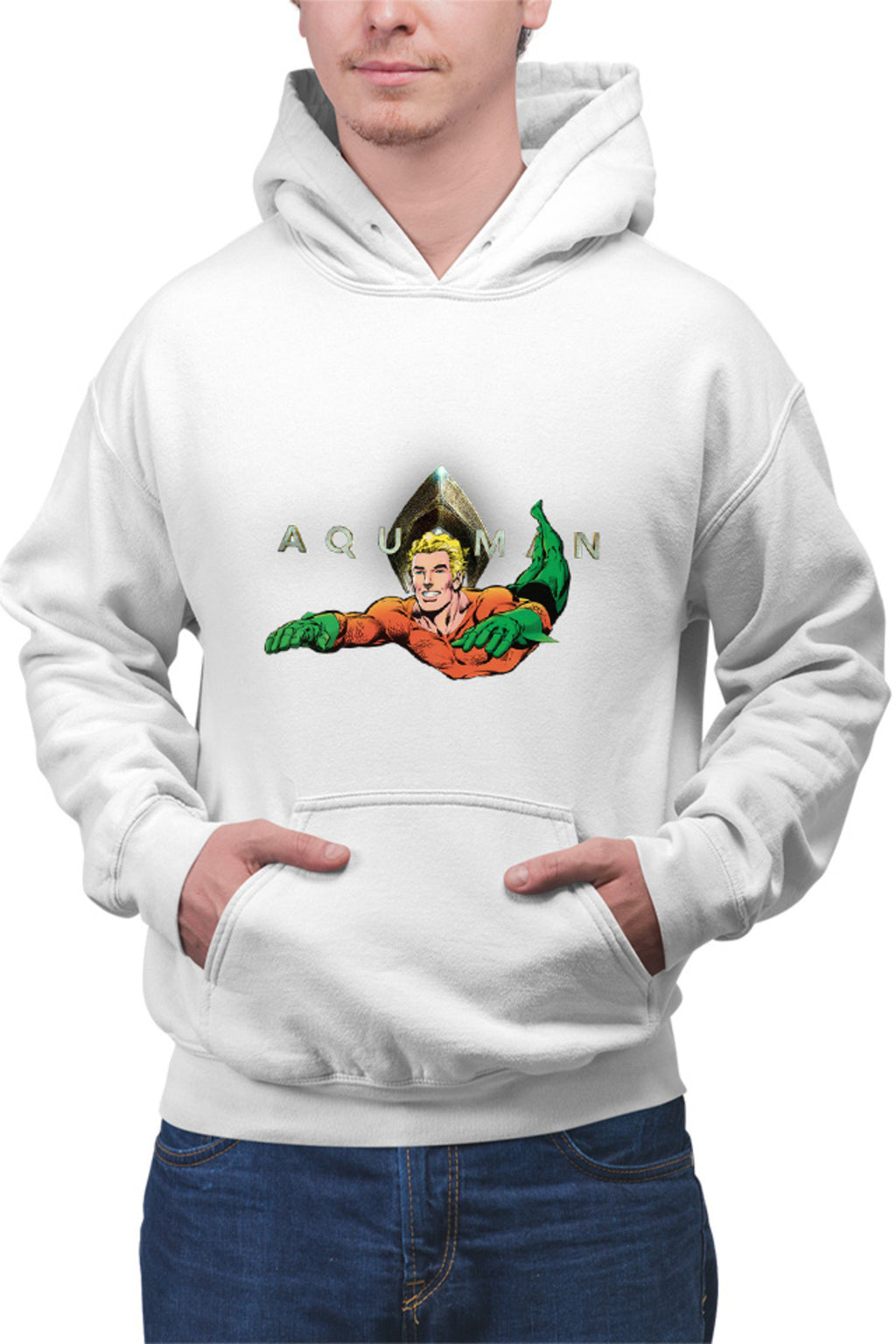 Hanorac barbati Aquaman Logo Jump Water Swim Hero Strong