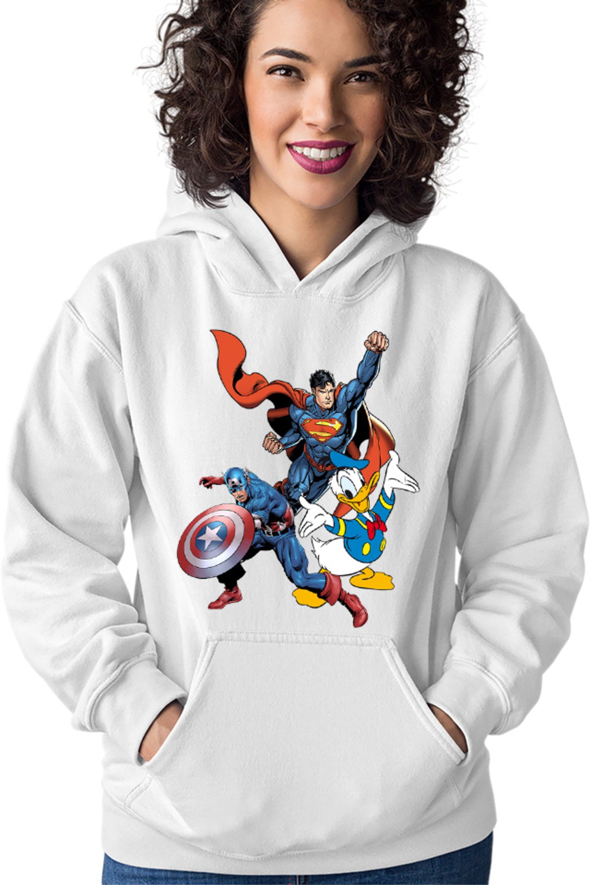 Hanorac dama Captain America Superman Donald Duck Hero Strong Cool