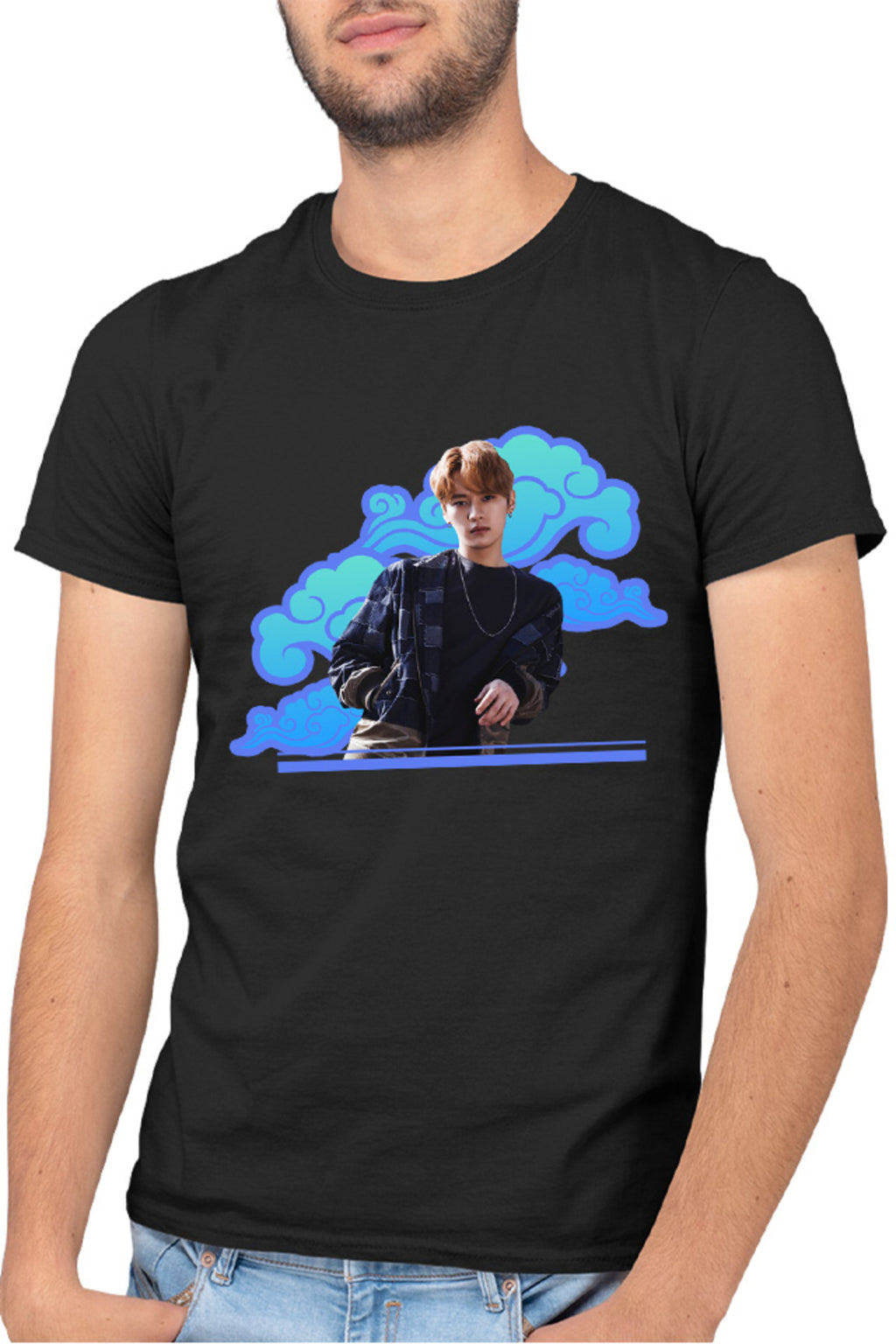 Tricou barbati Stray Kids Casual Seungmin Idol Concert Music Feels