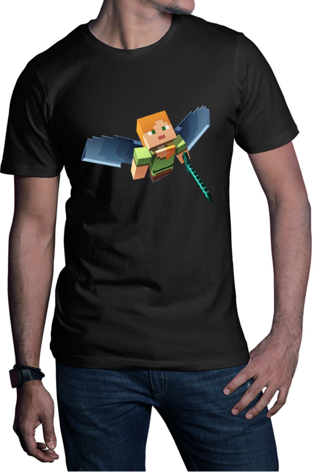 Tricou barbati Minecraft Elytra Nether End Fly Dragon End Game