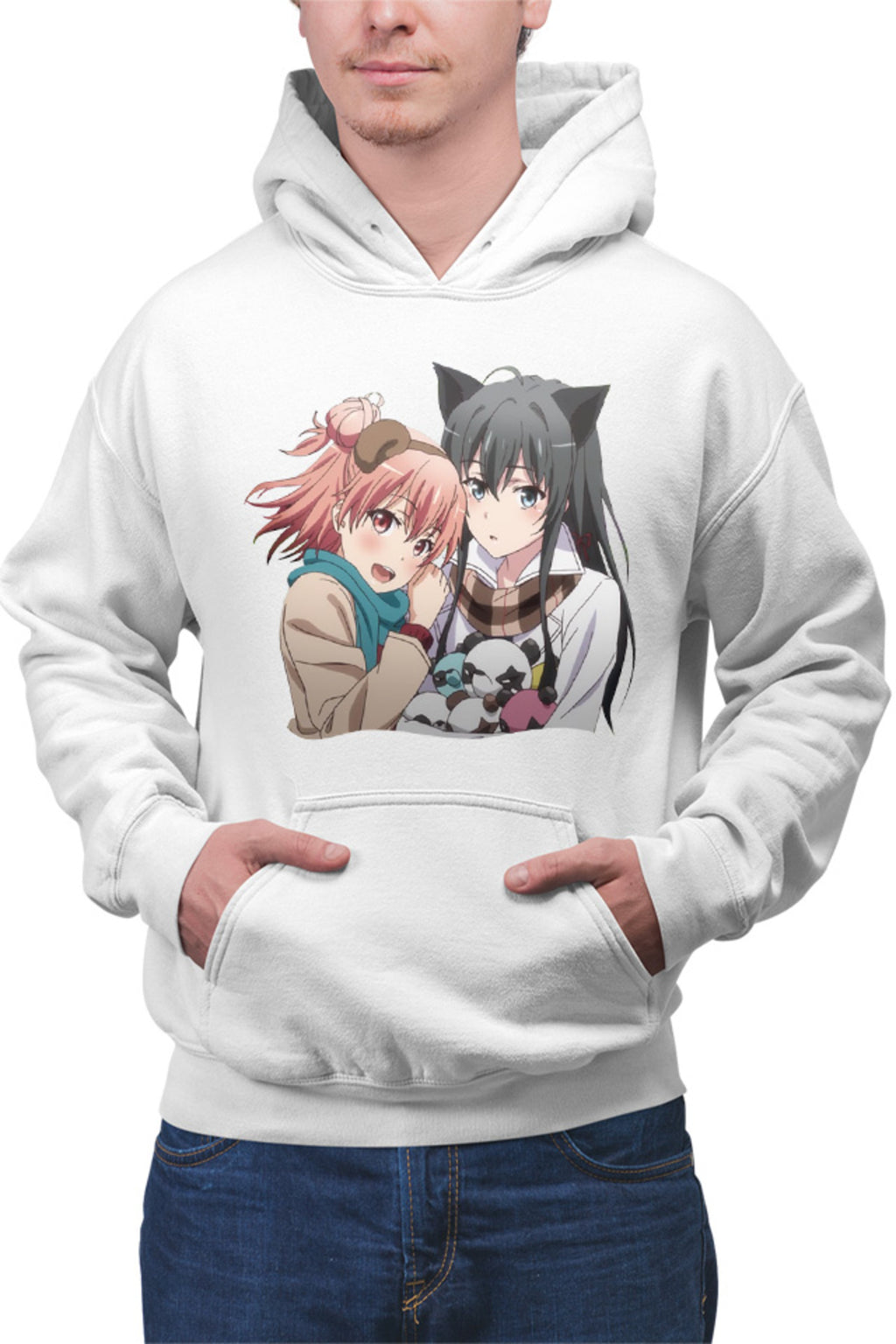 Hanorac barbati OreGairu School Panda Bear Girls Anime Ponkan