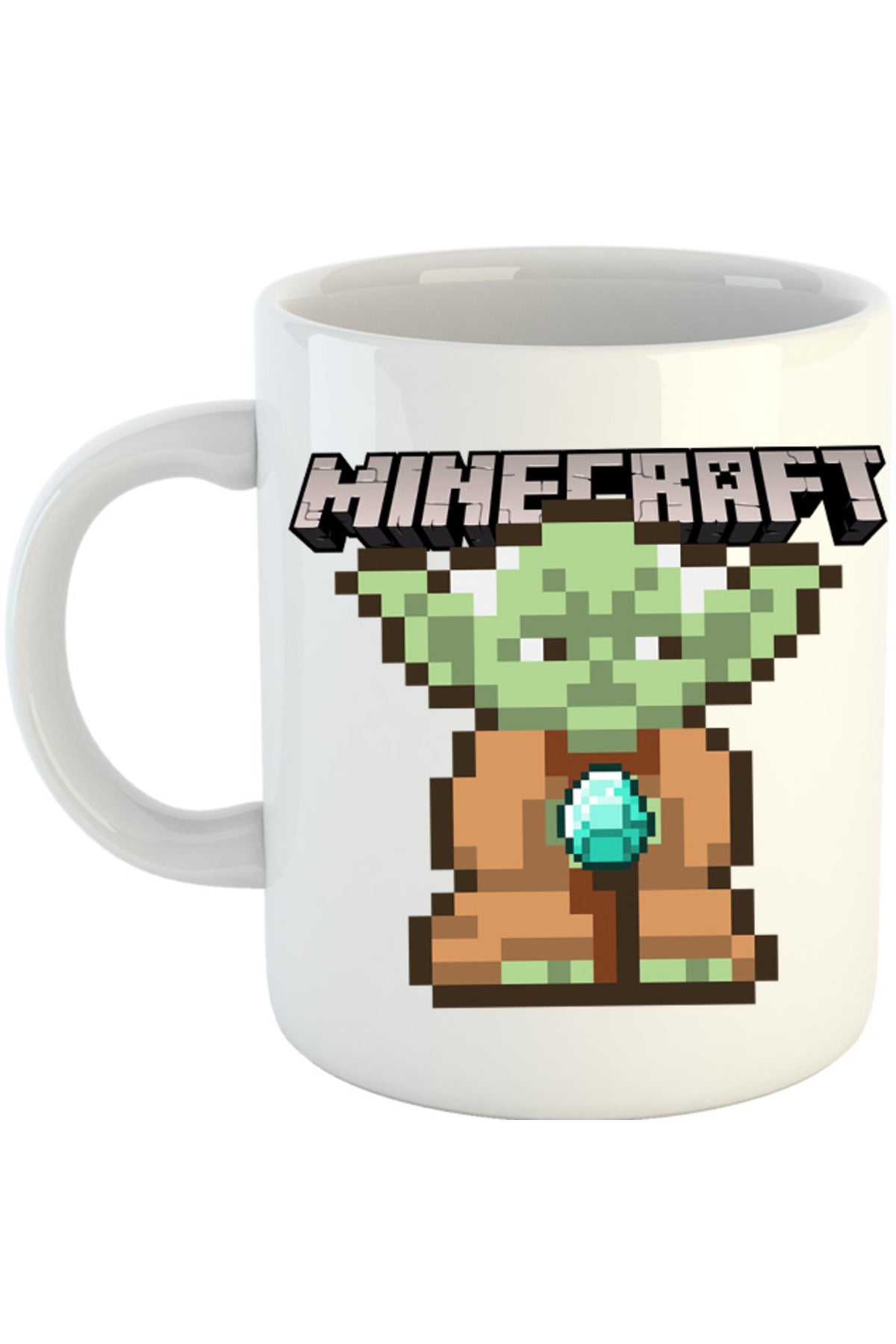 Cana Baby Yoda Minecraft Pixel Art Cute, alba, 330 ml