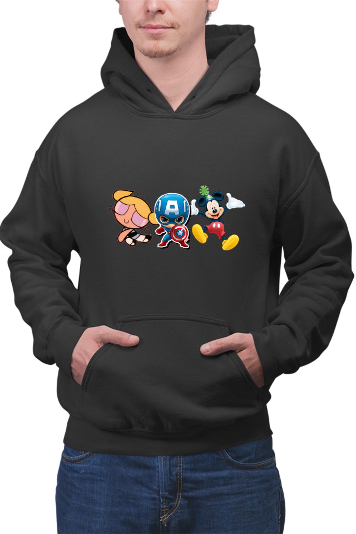 Hanorac barbati Captain America Chibi Small Cute Mickey Mouse Powerpuff