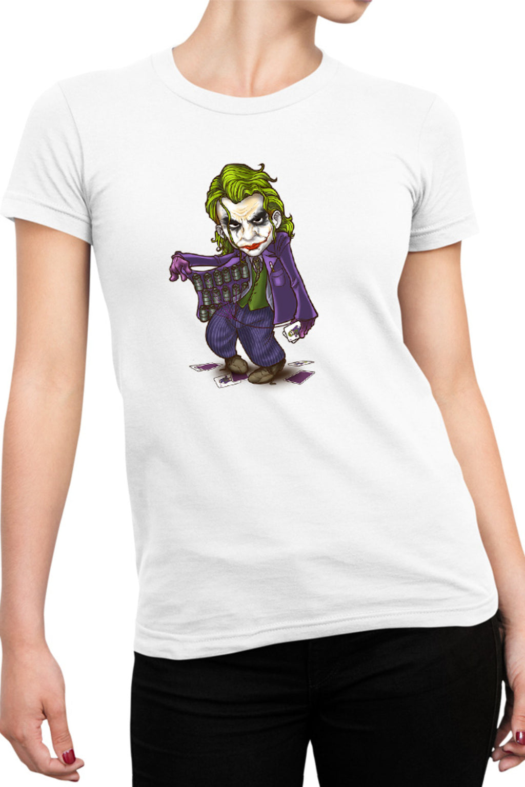 Tricou dama Joker Ace Cards Chibi Cool