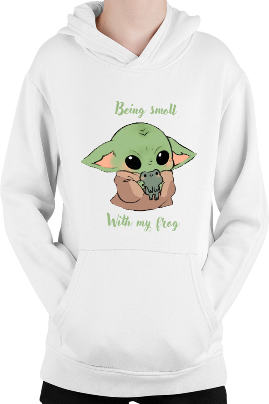 Hanorac copii Baby Yoda Frog Eat Kawaii