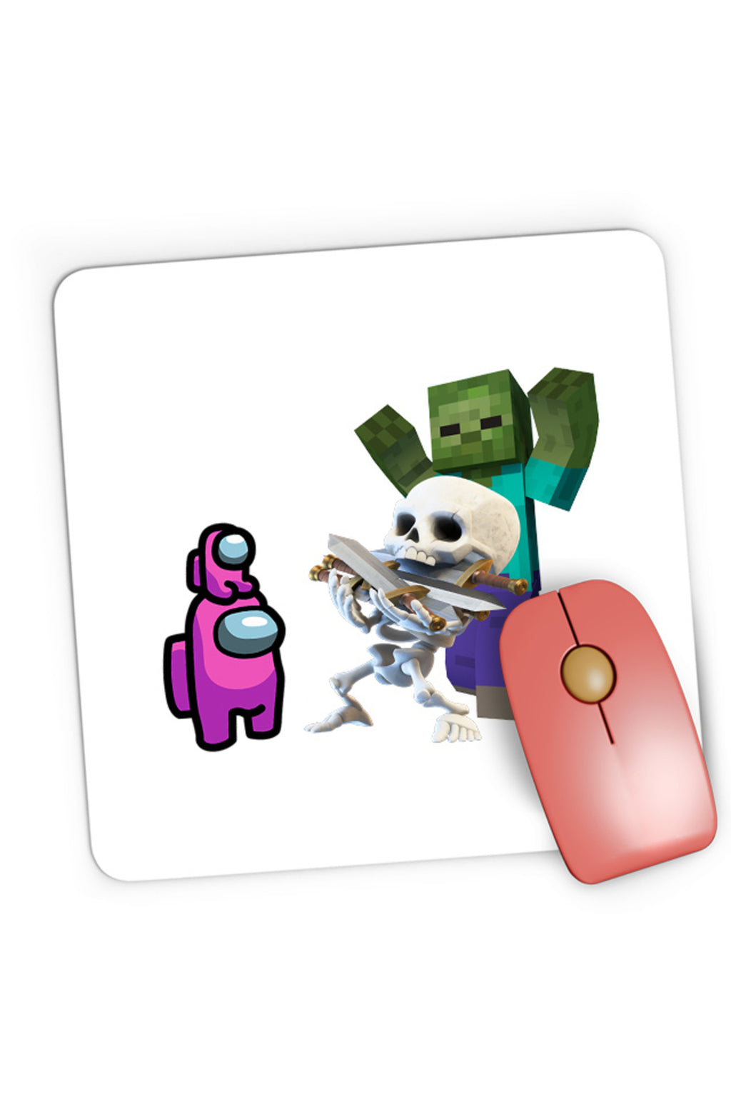 Mousepad Gaming Clash Royale Minecraft Scared Skeleton Event Among Us Crew, 21x19 cm
