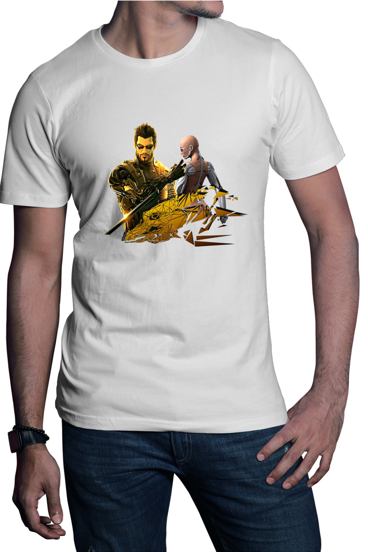 Tricou barbati Deus Ex Cyborg Human Revolution Video Game