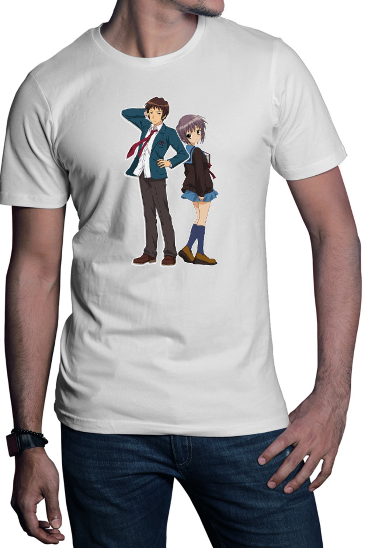 Tricou barbati Haruhi Suzumiya Itsuki Yuki Club Minecraft Funimation