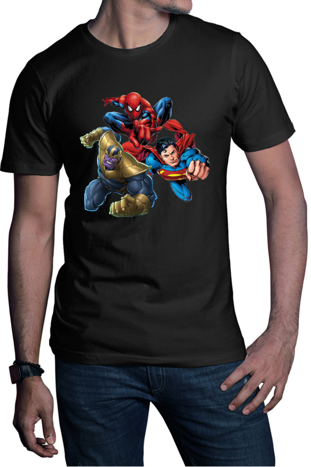 Tricou barbati Thanos Superman Spiderman Hero Gems Avangers