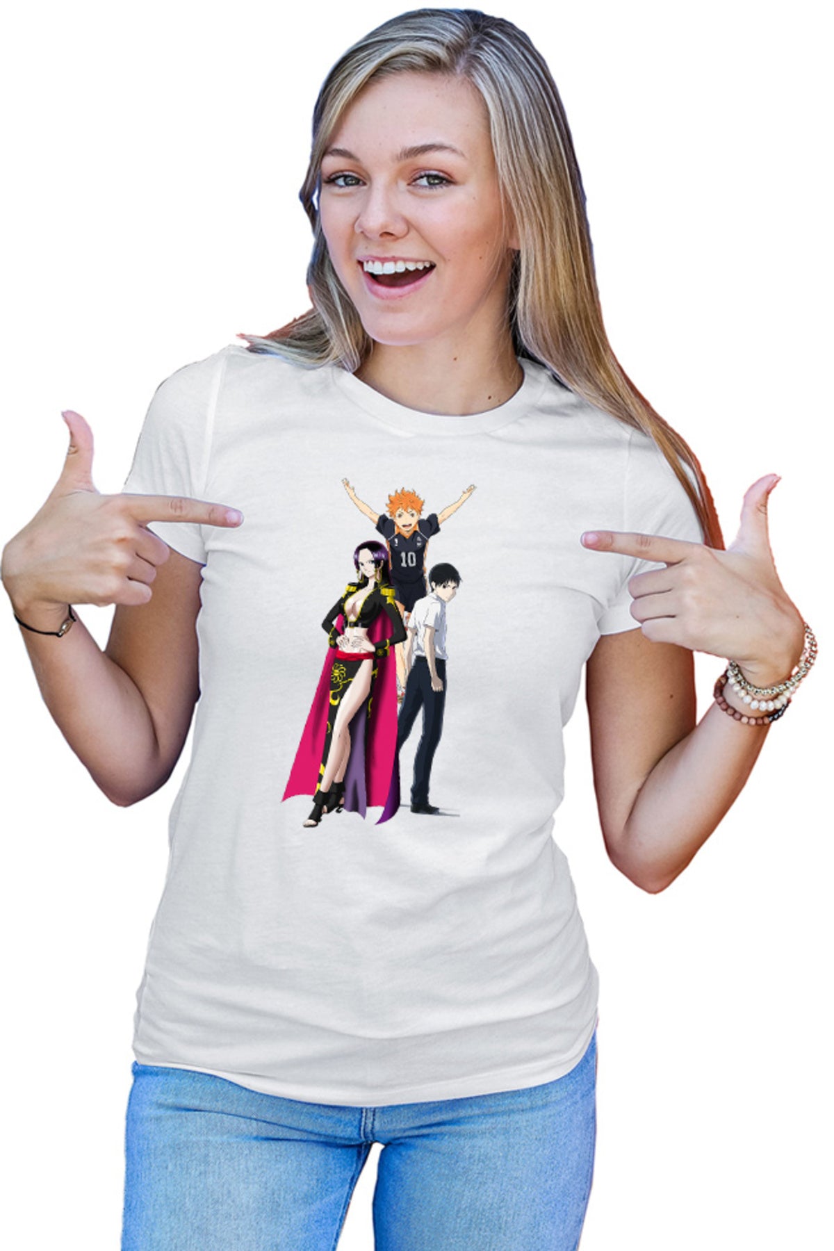 Tricou dama Ajin Kei One Piece Haikyuu Sport Fantasy Horror