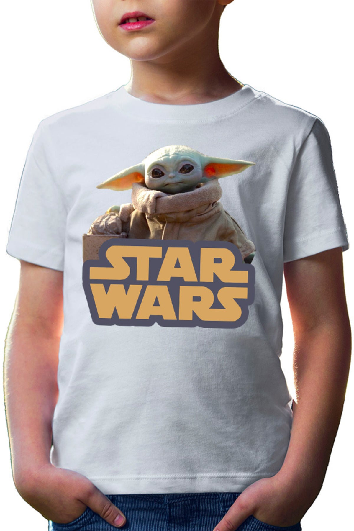 Tricou copii Star Wars Baby Yoda Cute Small Logo Power