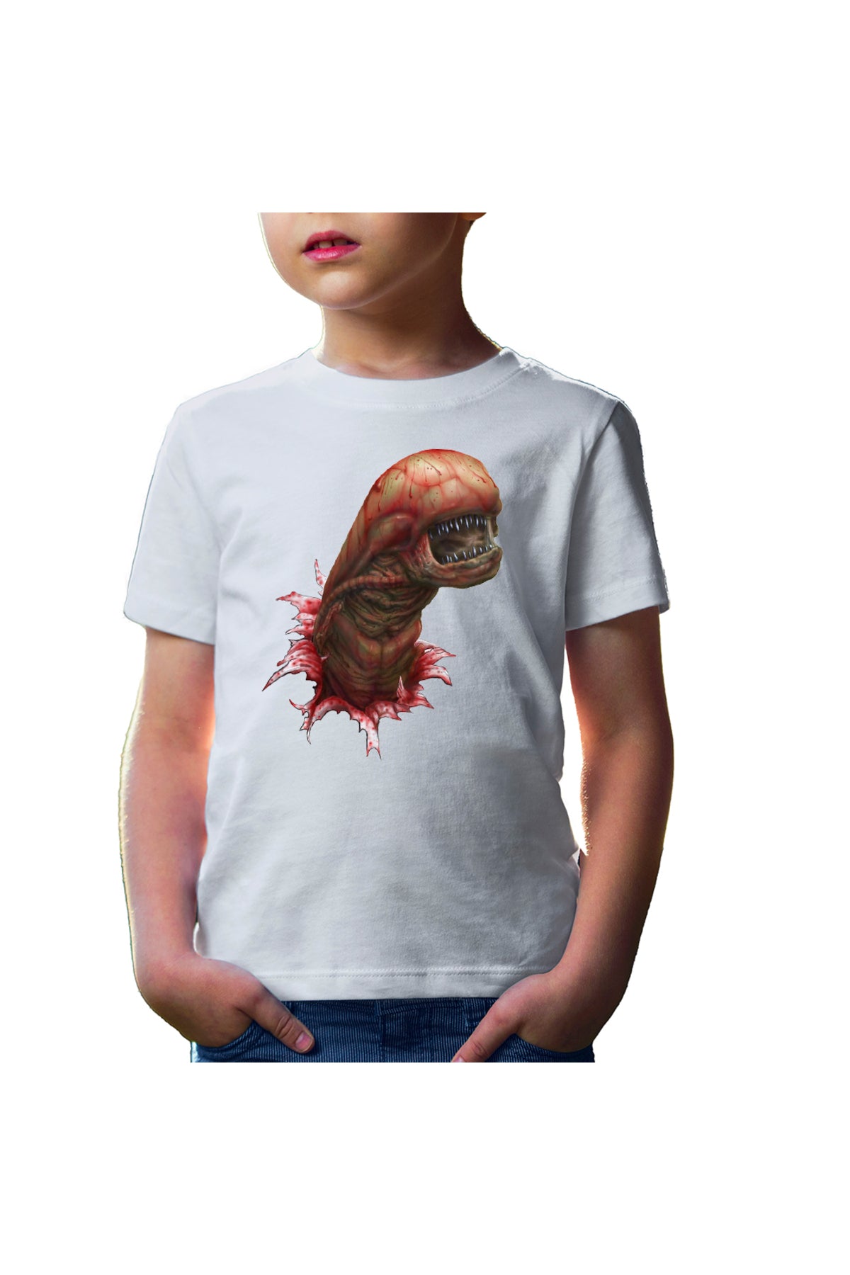 Tricou copii Predator Alien Baby Red Monster Terminator