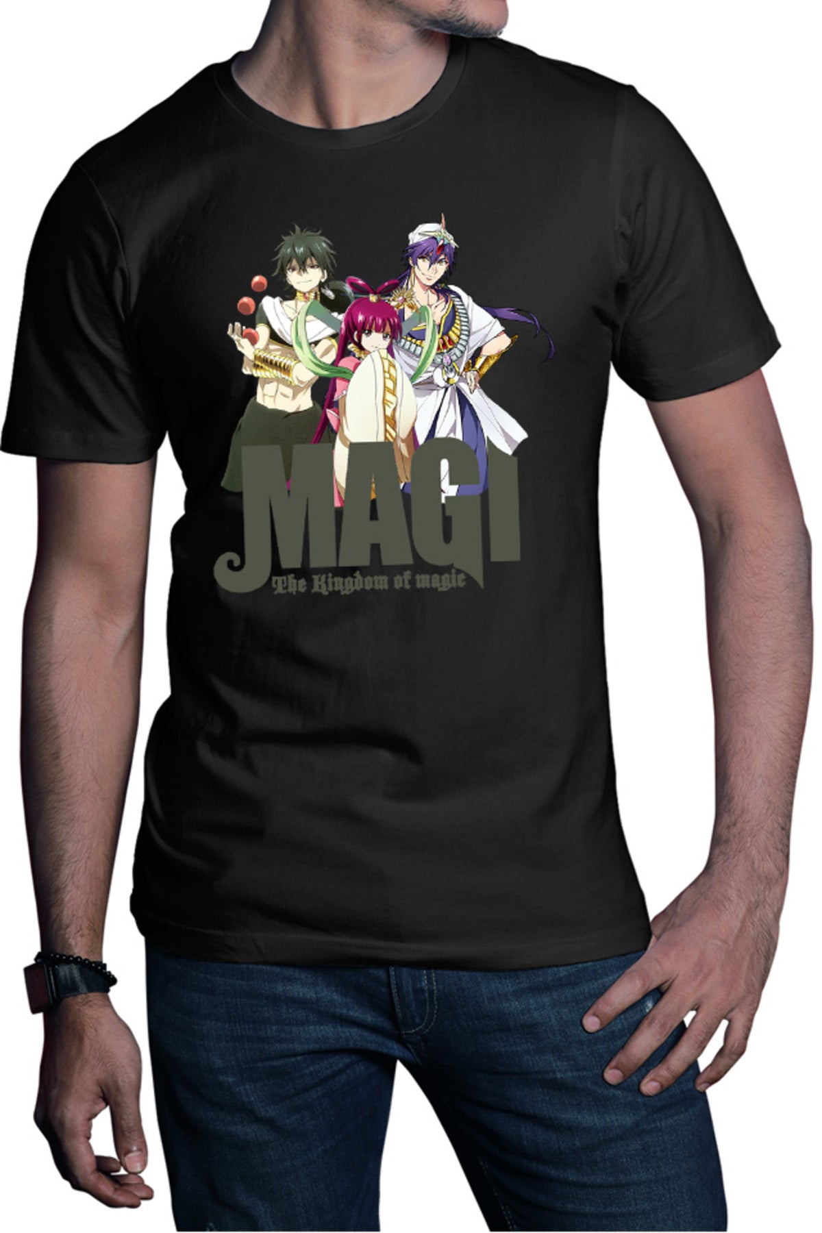 Tricou barbati Magi The Labyrinth of Magic Kougyoku Queen Judar Sinbad Trio