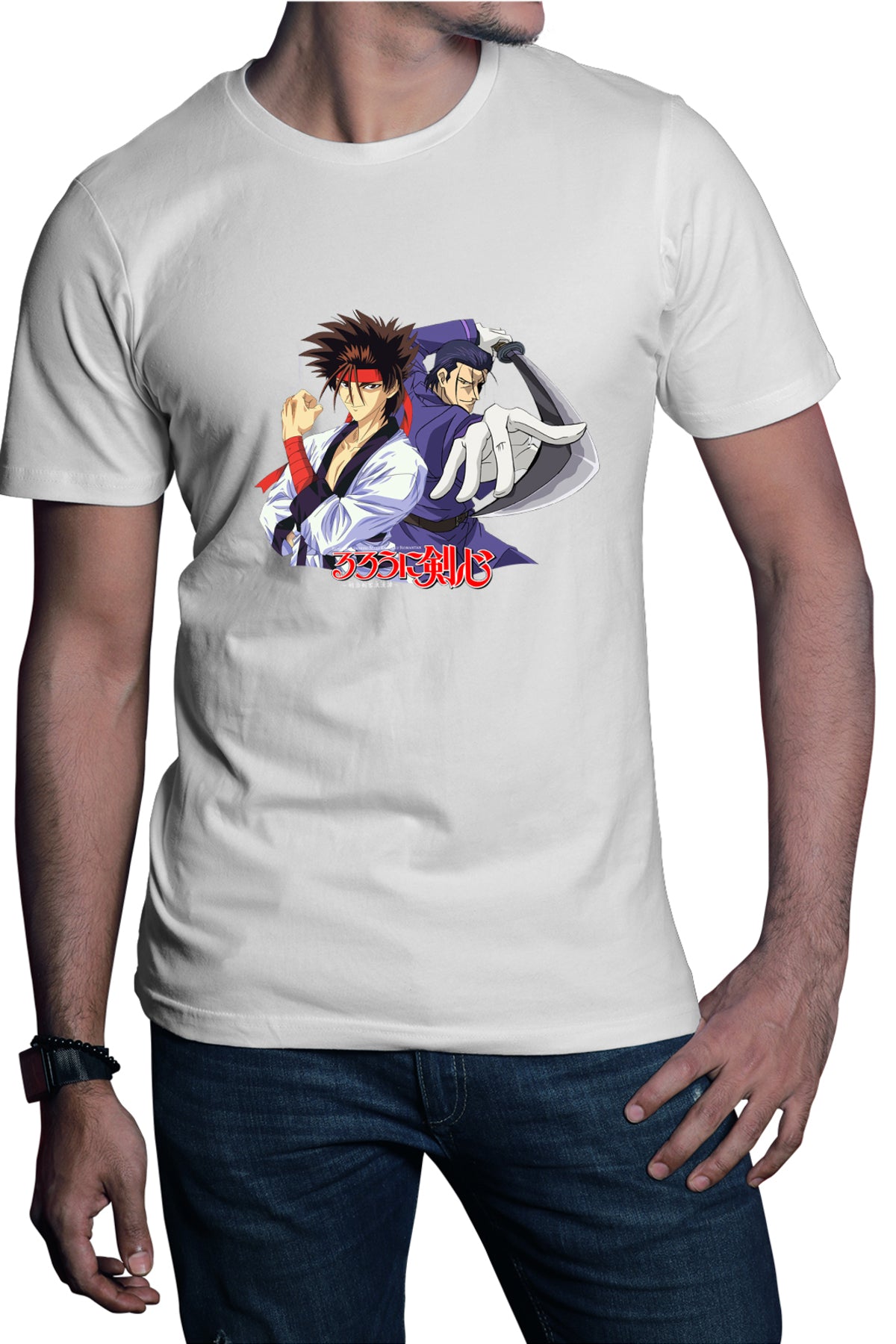 Tricou barbati Rurouni Kenshin Hajime Sanosuke Duo Spada