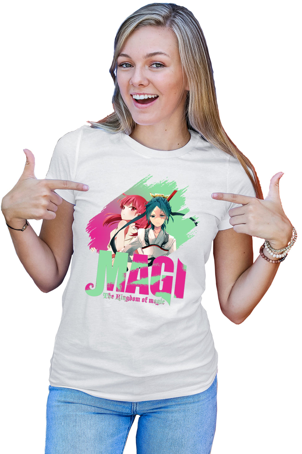 Tricou dama Magi The Labyrinth of Magic Morgiana Hakuryuu Logo Brush