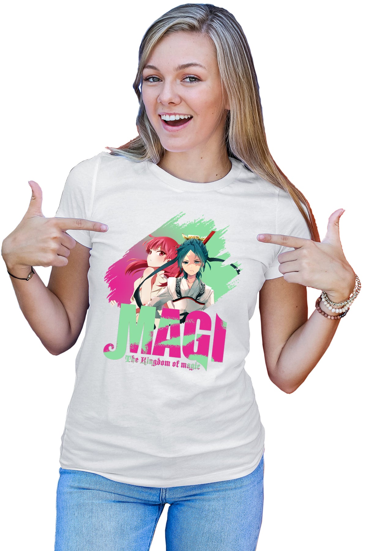 Tricou dama Magi The Labyrinth of Magic Morgiana Hakuryuu Logo Brush
