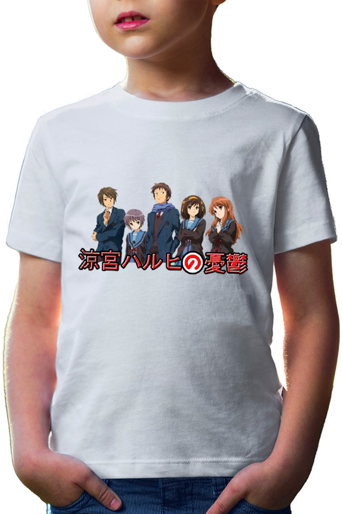 Tricou copii Haruhi Suzumiya Yuki Itsuki Kyon Mitsuru School Slice of Life