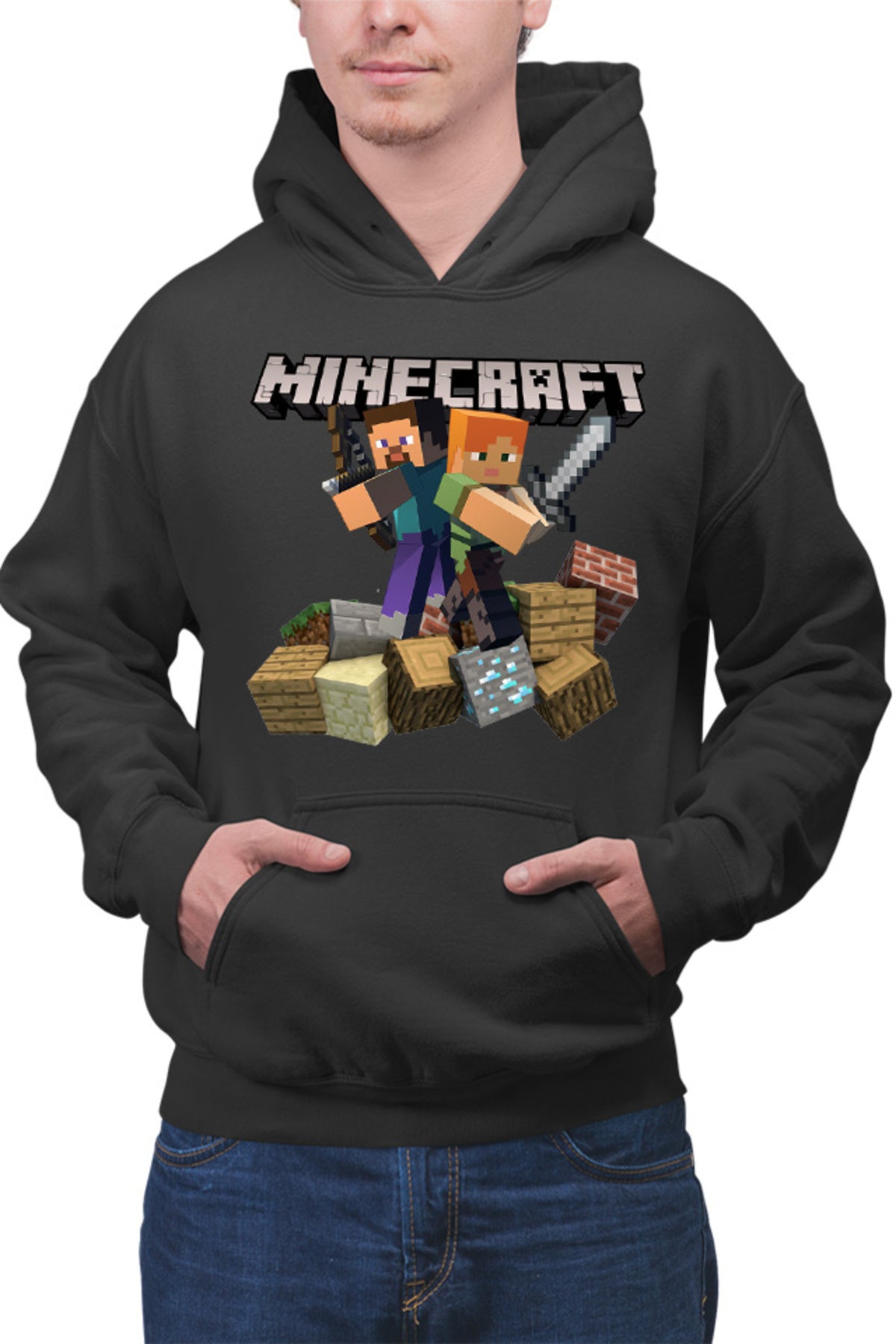 Hanorac barbati Minecraft Fight Loot Bow Sword Beginner Material