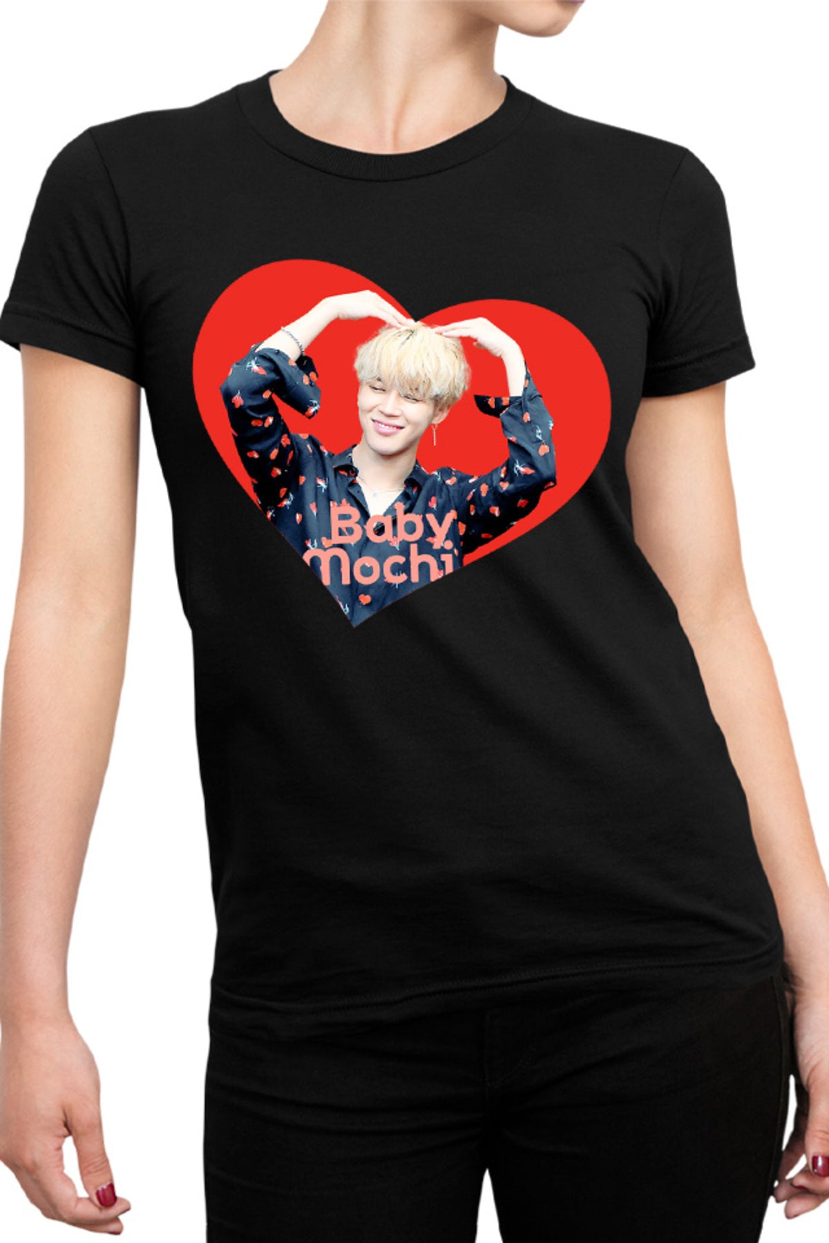Tricou dama BTS Jimin Baby Mochi Happy Face Smile