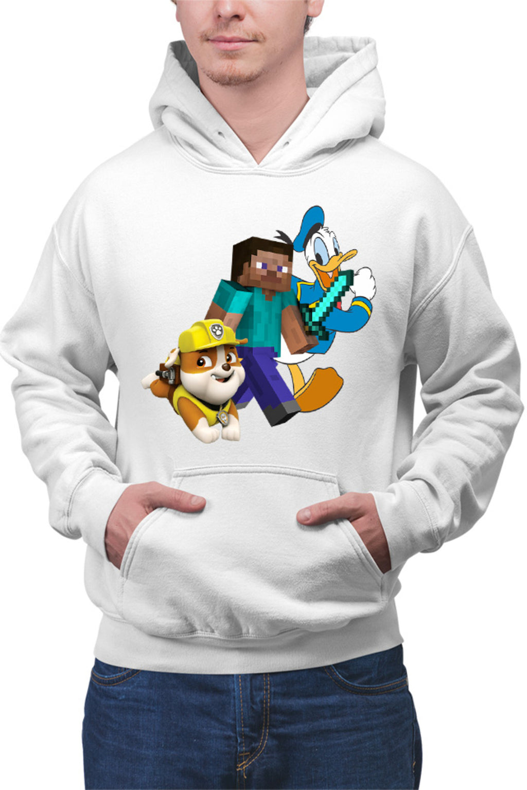 Hanorac barbati Minecraft Paw Power Donalt Duck Steve Gameplay