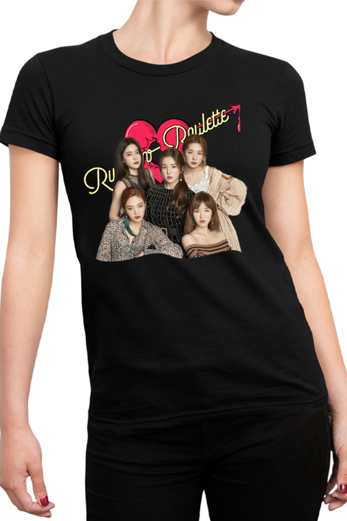 Tricou dama Red Velvet Russian Roulette Heart Album New Hit