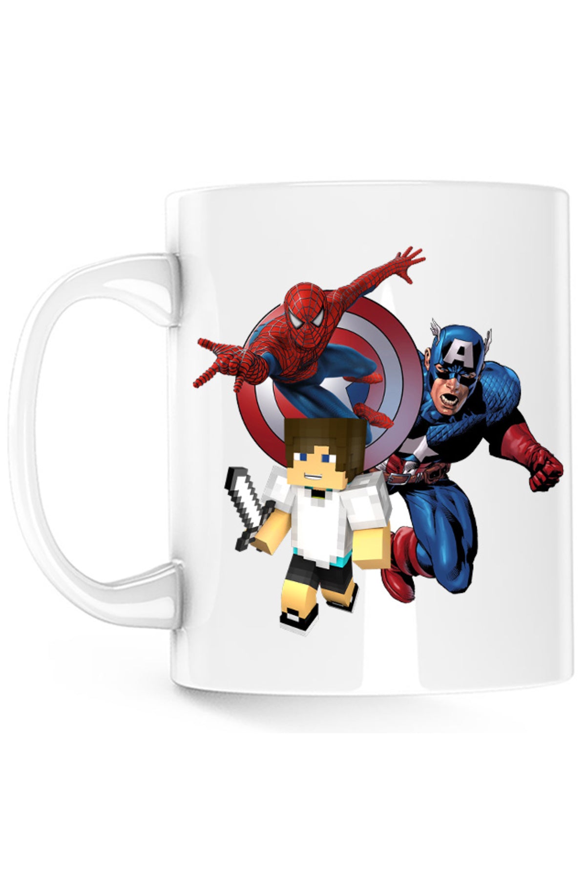 Cana Captain America Spiderman Minecraft Super Hero Save, alba, 330 ml
