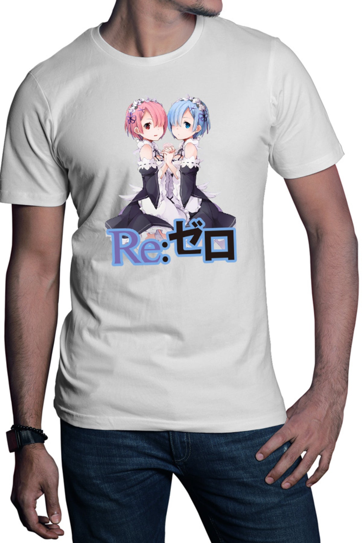 Tricou barbati Re Zero REM RAM Sisters Maiden Light Novel Cosplay Weapon