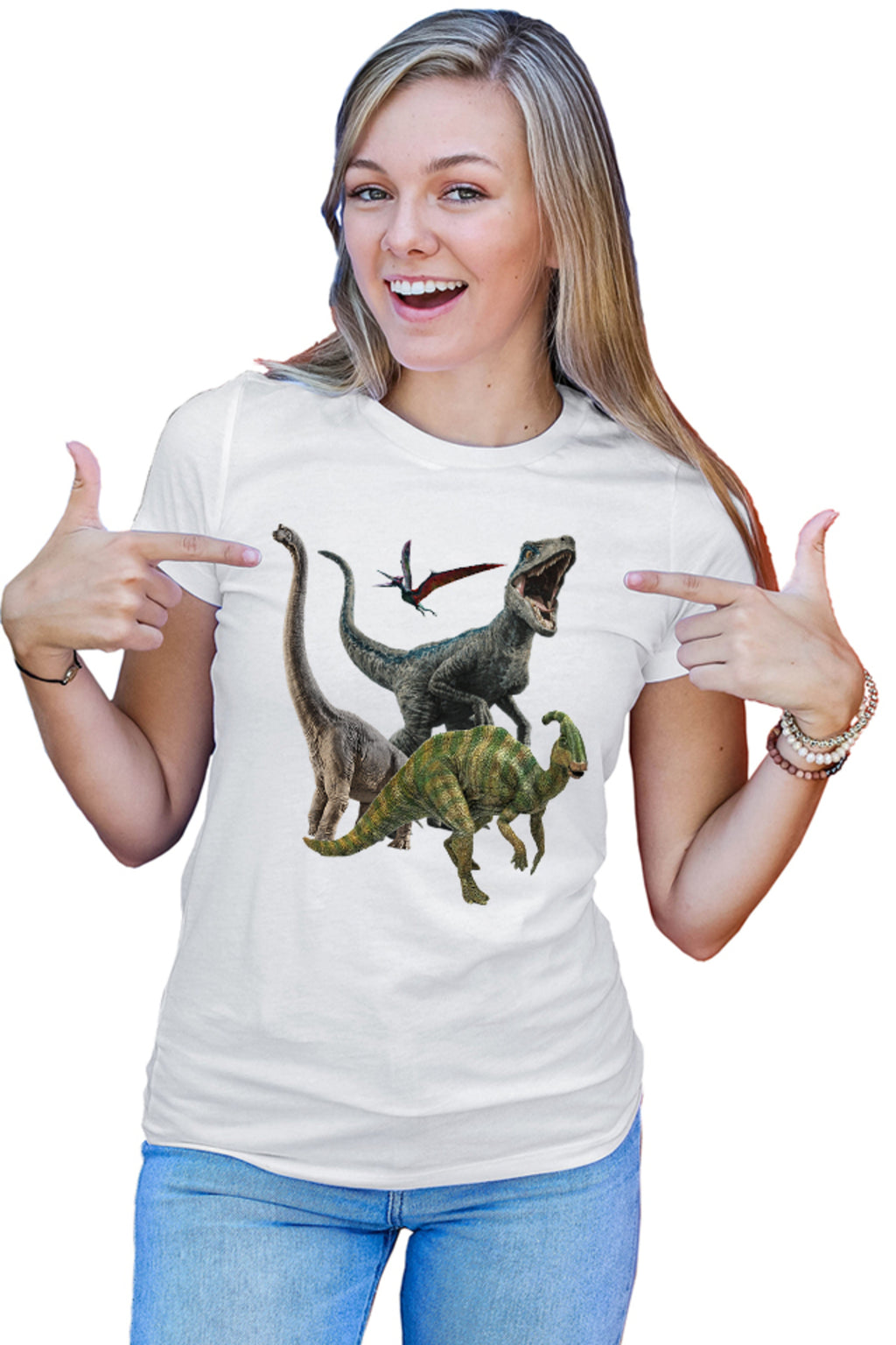 Tricou dama Jurassic Park Dinossaurs Fly Terrestrial Dangerous