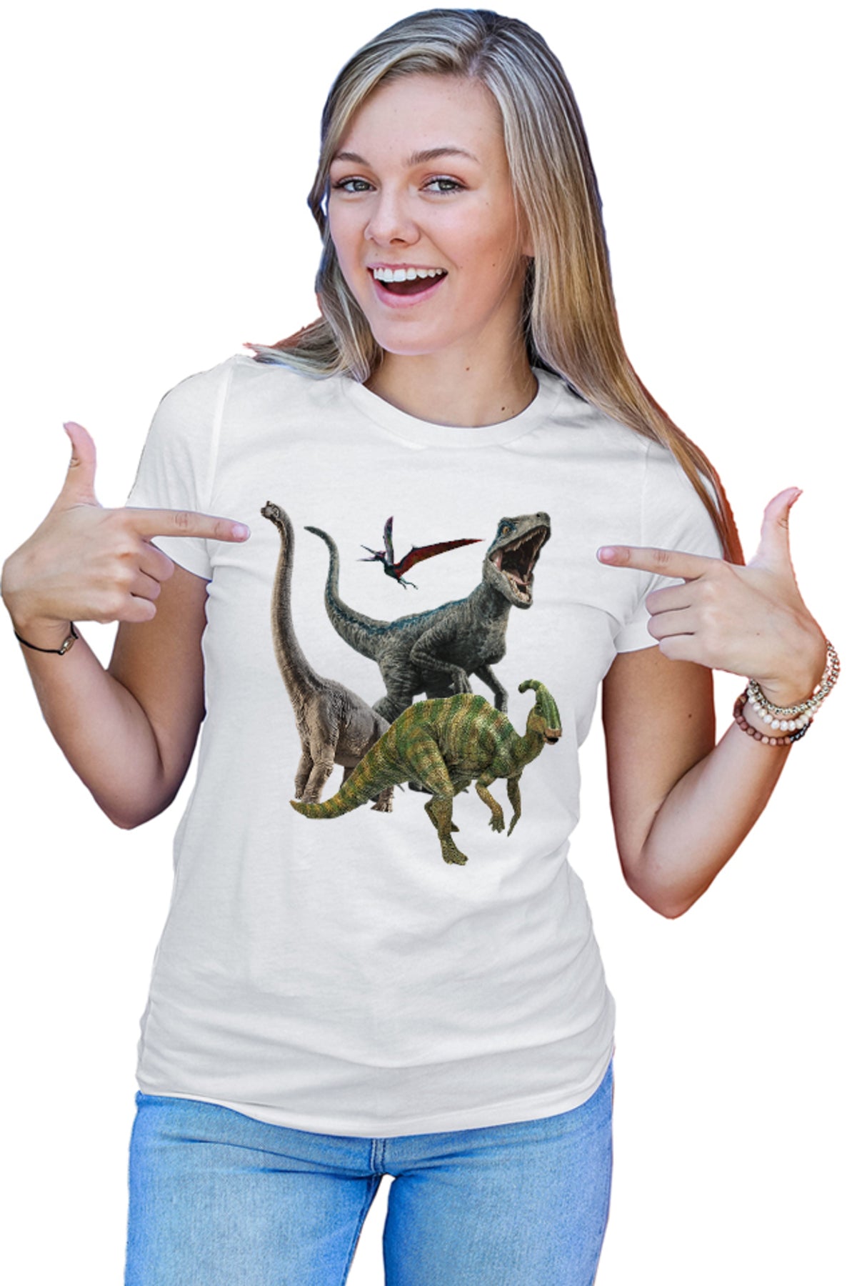 Tricou dama Jurassic Park Dinossaurs Fly Terrestrial Dangerous