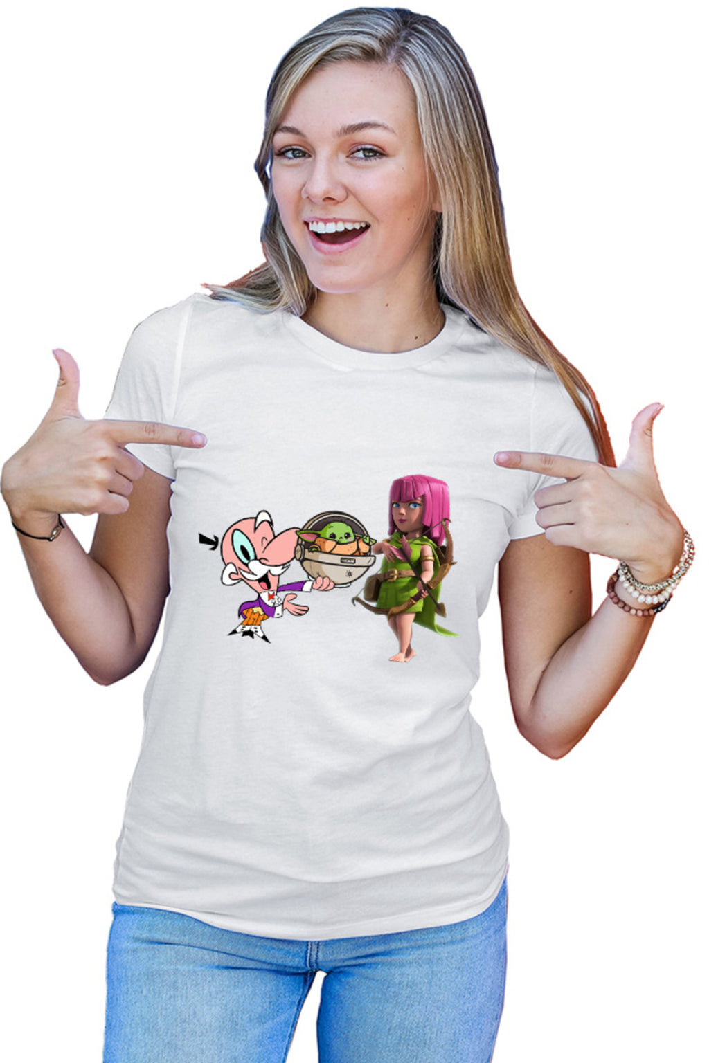 Tricou dama Clash of Clans Powerpuff Girls Mayor Star Wars Baby Yoda