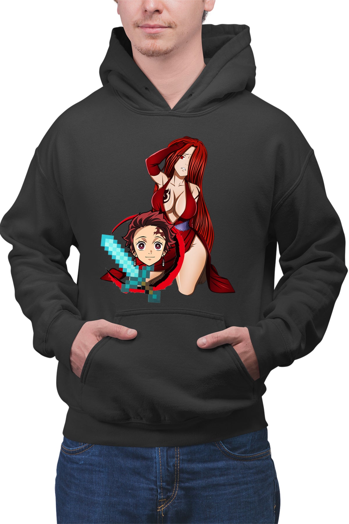 Hanorac barbati Fairy Tail Demon Slayer Erza Tanjirou Minecraft