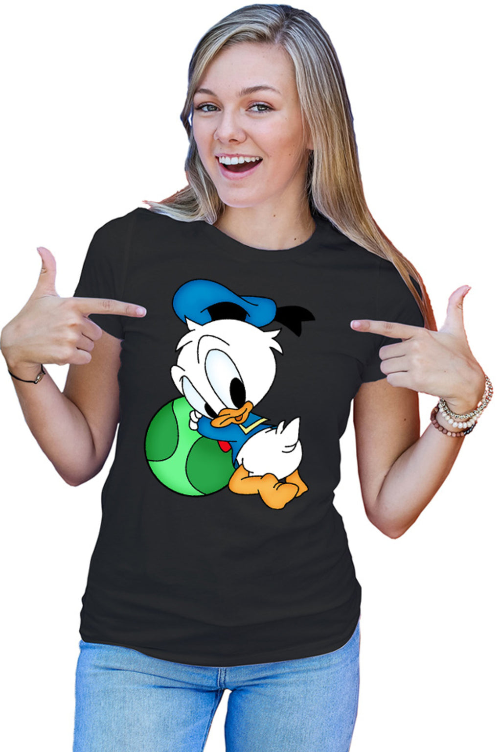 Tricou dama Donald Duck Kid Chibi Duckling Ball Play