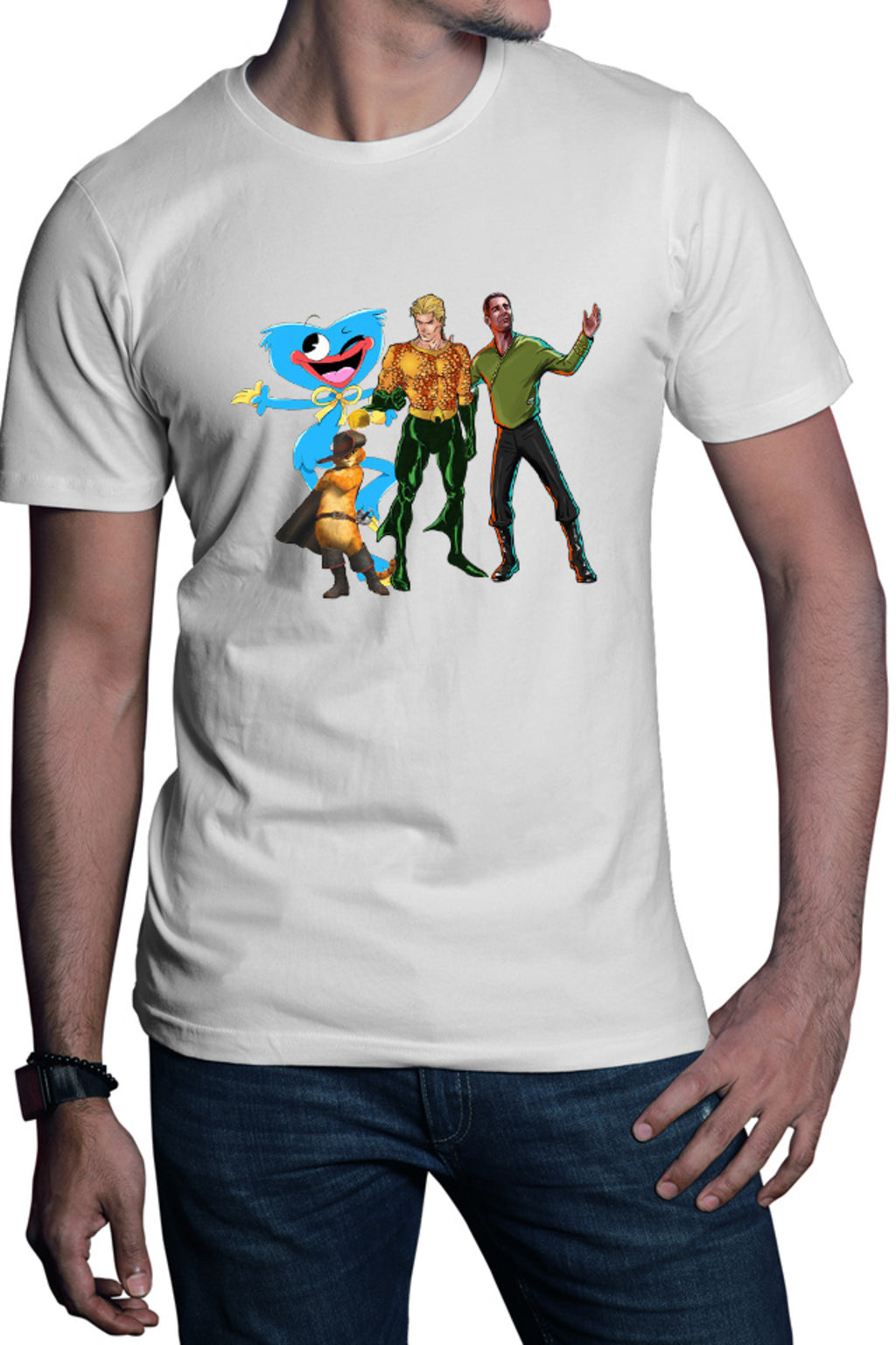 Tricou barbati Aquaman Huggy Wuggy Puss in the Boots Shrek Star Trek Crew