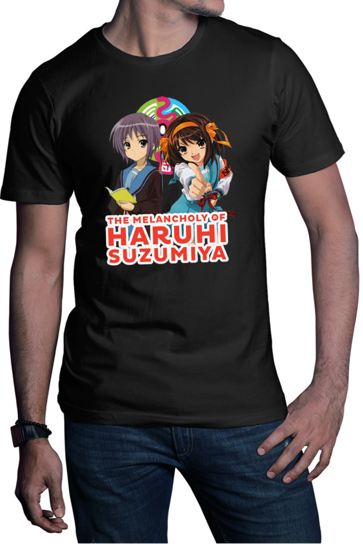 Tricou barbati Haruhi Suzumiya Yuki Book Read Sci-fi Cosplay Costume