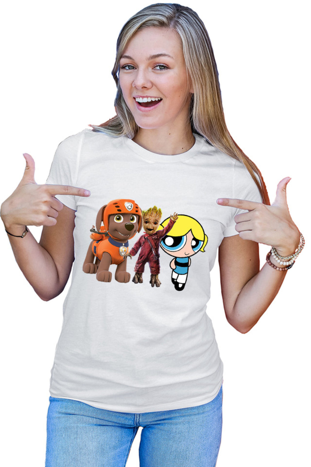 Tricou dama Baby Groot Bubble Paw Patrol Dog Blonde PowerPuff