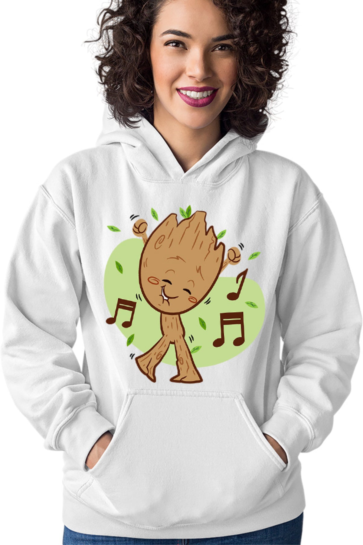 Hanorac dama Baby Groot Music Love Dance Marvel