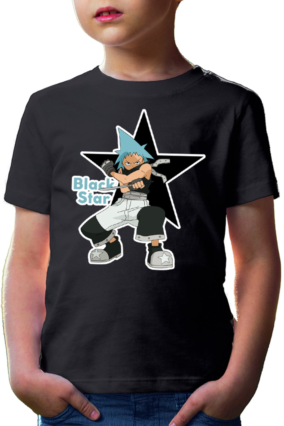 Tricou copii Soul Eater Black Star Otaku Fight Pose Spirit Trap