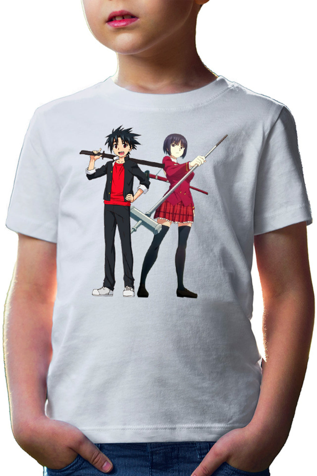 Tricou copii UQ Holder Touta Orte Kataka Fighters School Uniform Slice of Life