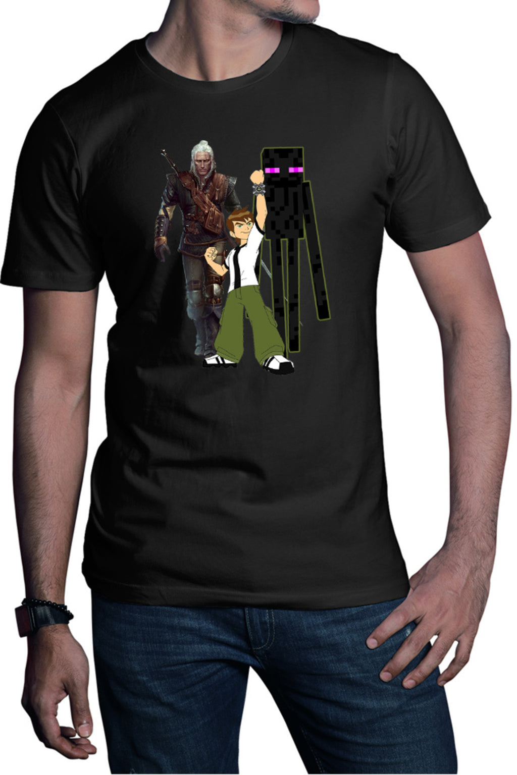 Tricou barbati Ben 10 Watch Minecraft Enderman Witcher Gerald Sword