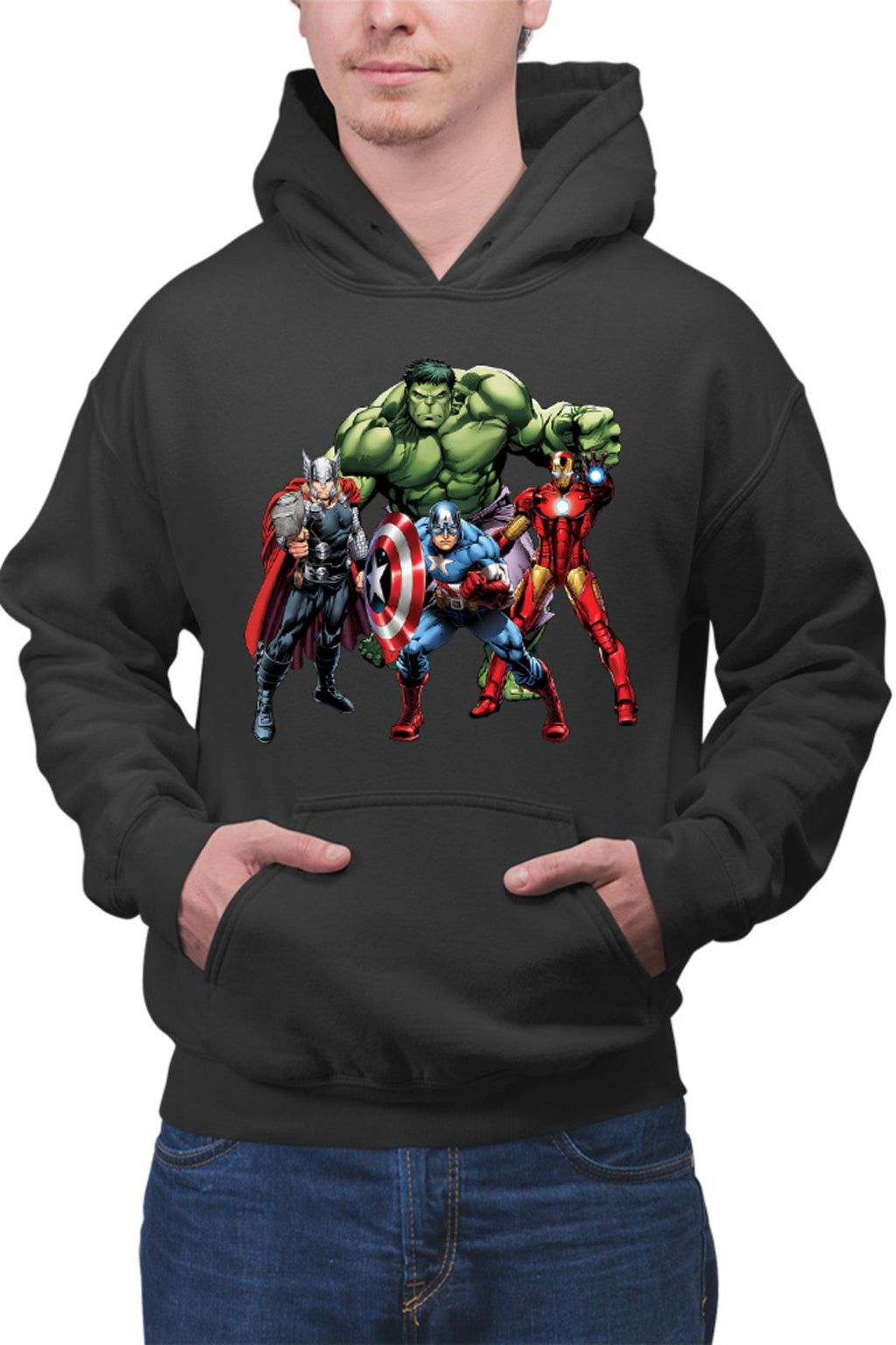 Hanorac barbati Thor Hulk Ironman Captain America Cool Pose Animation