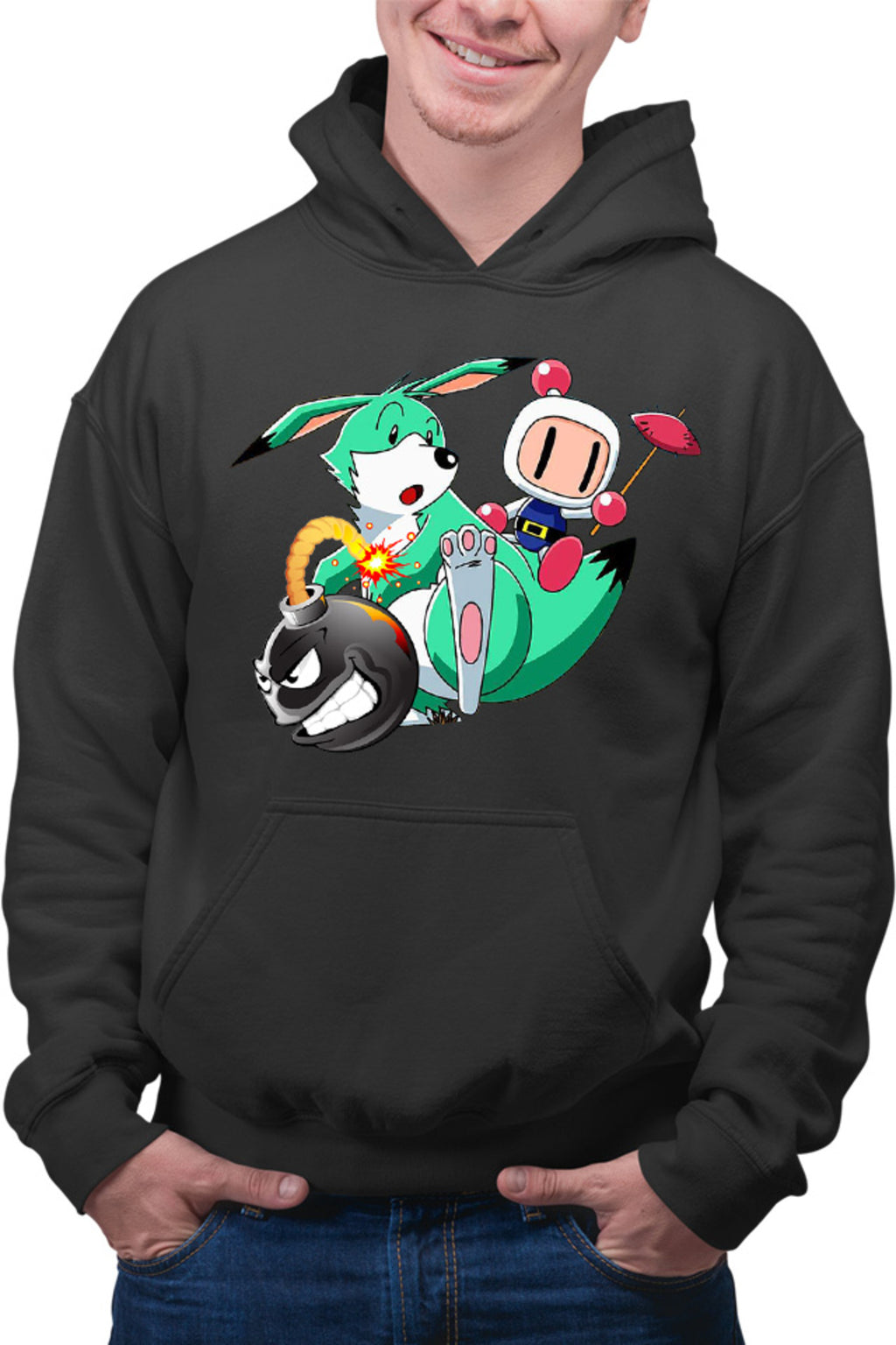 Hanorac barbati Bomberman Pokemon Children Game Vintage